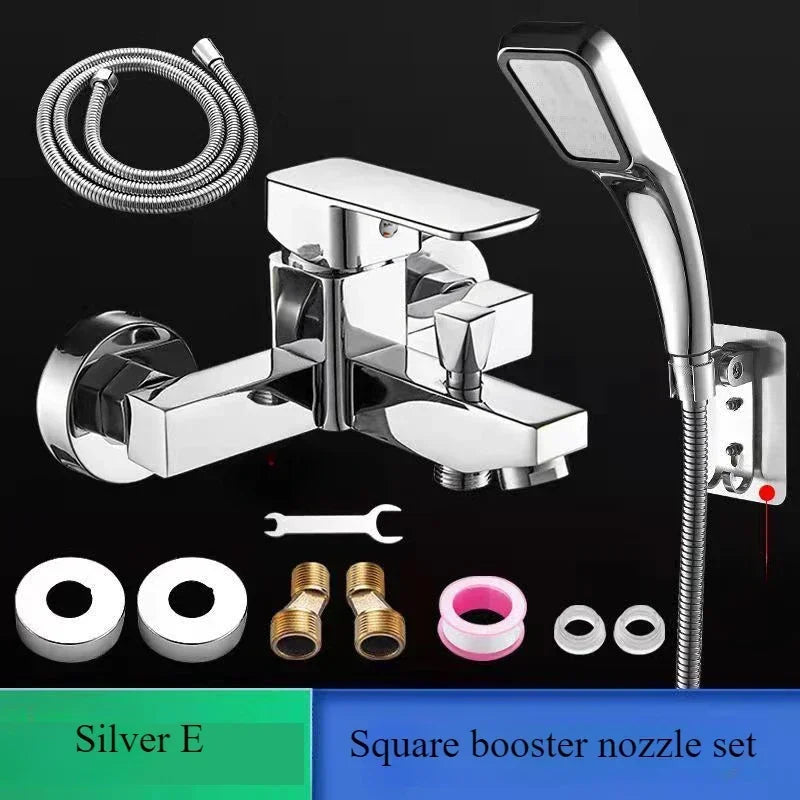 Wall Mounted Shower Faucet Bathroom Bathtub Faucet Household Shower Set Hot and Cold Mixing Valve Toilet Shower Accessories